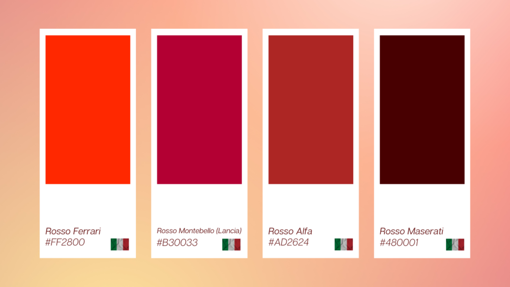 palette rossi formula 1 storia dei colori